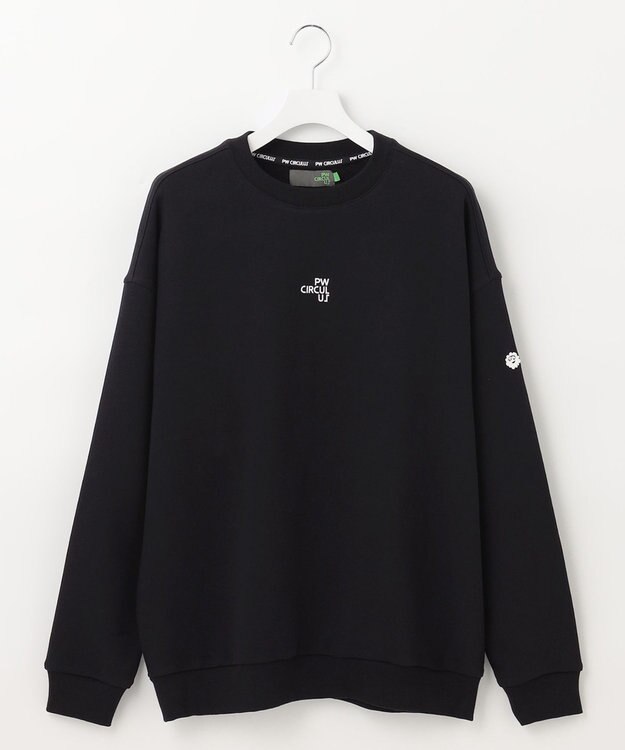 PW CIRCULUS 【UNISEX】アスレジャー 裏毛 バックプリント クルーネック スウェット ブラック系