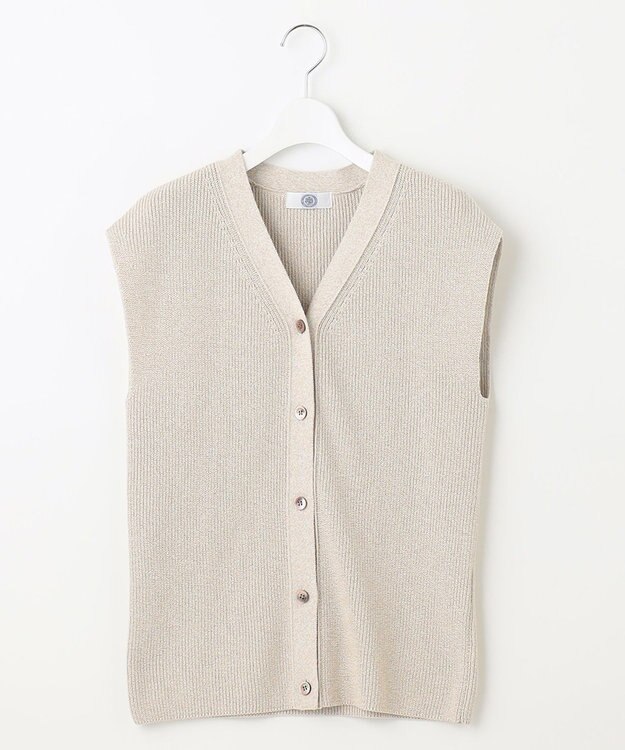 J.PRESS LADIES 【洗える】 シネコットン ニットジレ ベージュ系
