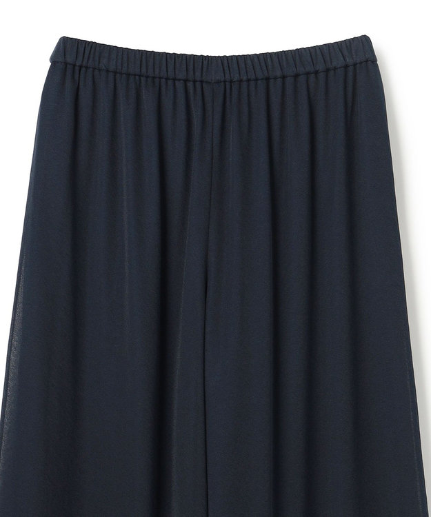 uncrave トリコットシフォン ギャザーパンツ ネイビー