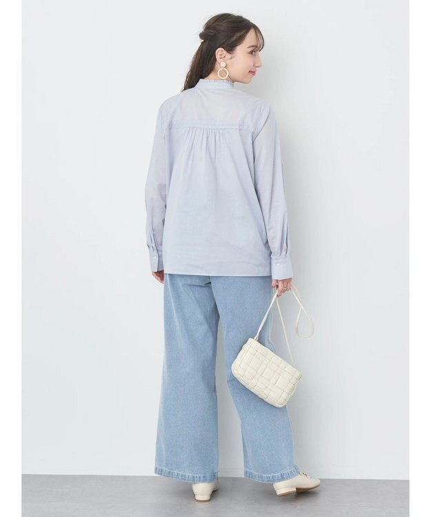 earth music&ecology ピンタックレースブラウス Sax