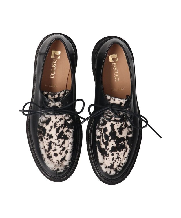 INTER-CHAUSSURES 【PASCUCCI】タンクソールチロリアンシューズ ブラックコンビ