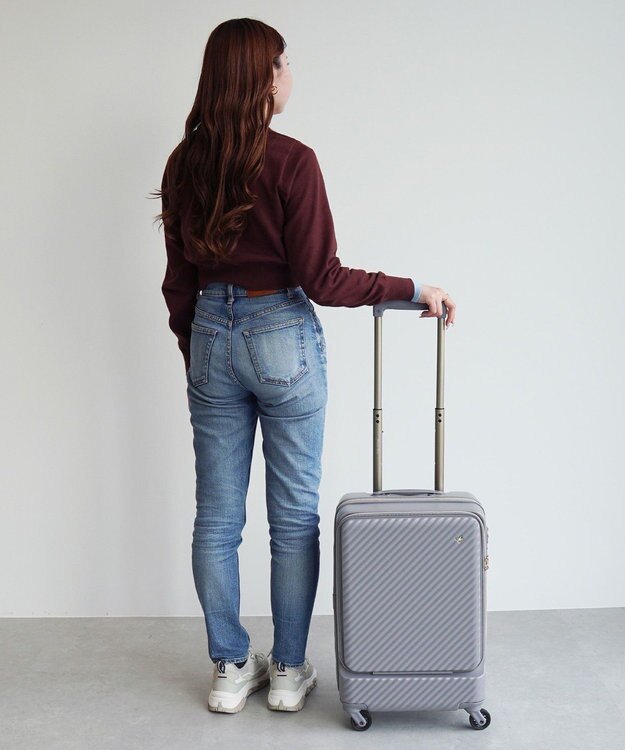 ACE BAGS & LUGGAGE Jewelna Rose HaNT ×Jewelna Rose コラボ スーツケース 機内持ち込み フロントオープン 34L 06820 ジュエルナローズ ラベンダーグレー