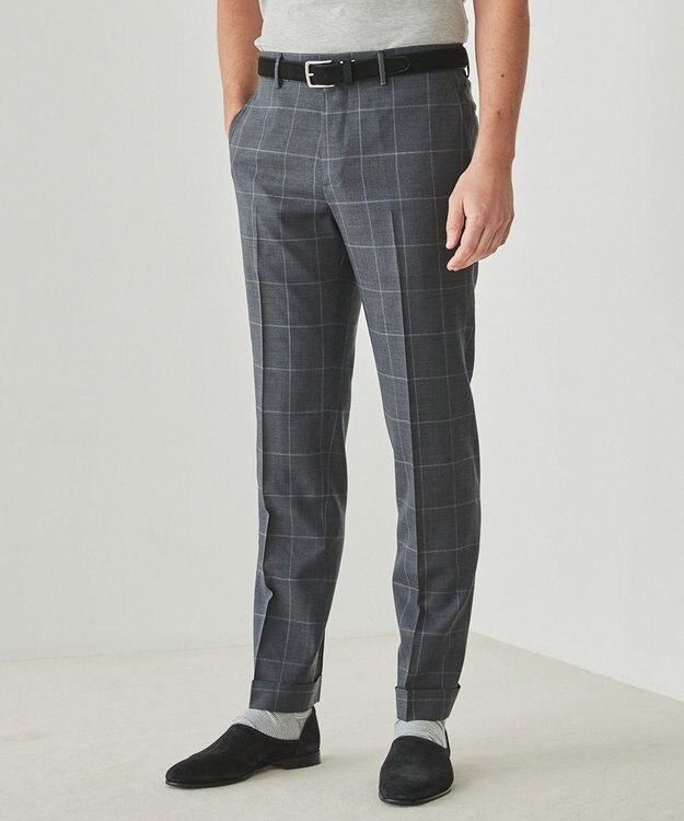 GOTAIRIKU ロングセラー【洗える/折り目加工/シワになりにくい/ウエストアジャスター】ウォッシャブル サマーウール100％パンツ_限定色(ノータック)23/24年モデル ライトグレー系4