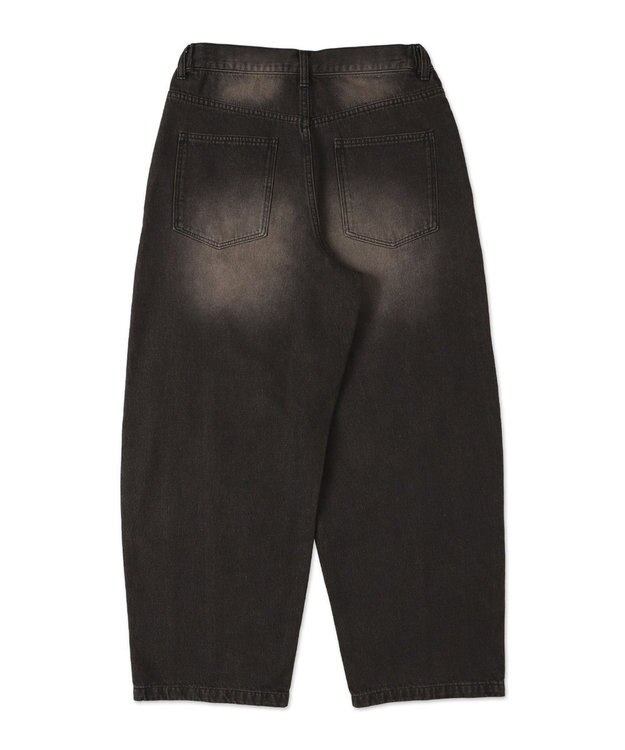 WEGO 【SMLサイズ展開】イージー3Dバレルレッグデニムパンツ デニムブラックソノタ