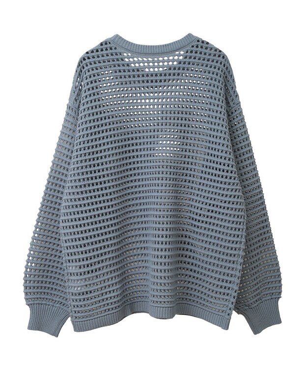 Green Parks メッシュニットチュニック Sax