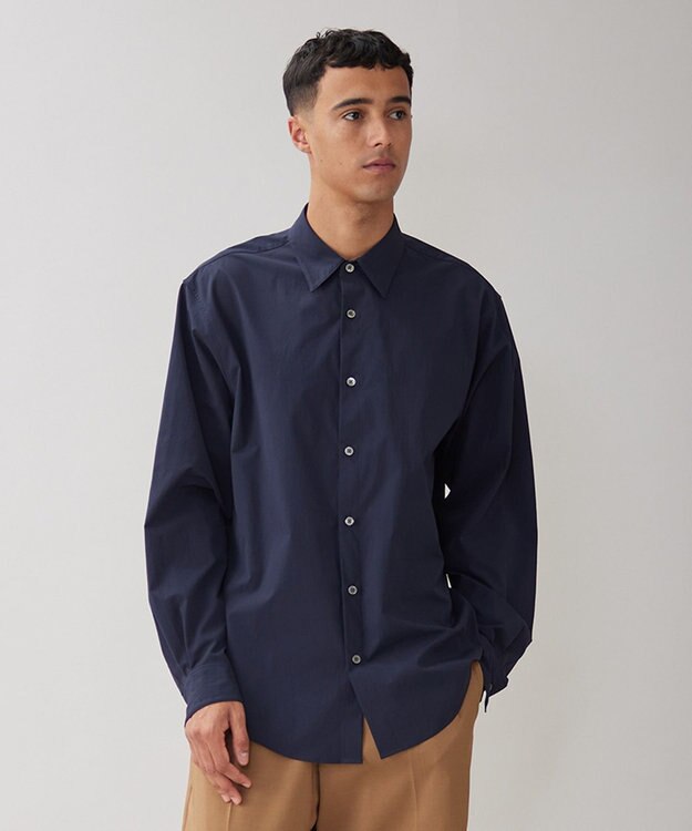 UNFILO MENS 【男女兼用】コンフォート レギュラーカラーシャツ [24年秋冬商品] ネイビー