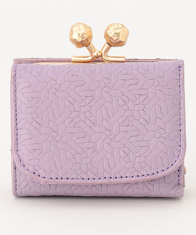 UNBILLION perche 抗菌レザー型押し外がまミニウォレット ラベンダー