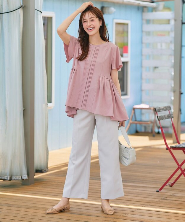 Tiaclasse 【ダブルクロス】ワイドパンツ グレージュ