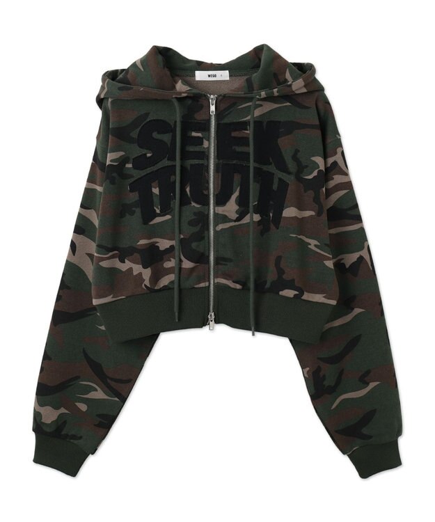 WEGO ロゴZIPショートパーカー 柄1