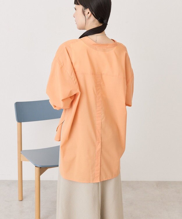 AMERICAN HOLIC リネンライクバンドカラーシャツ Orange