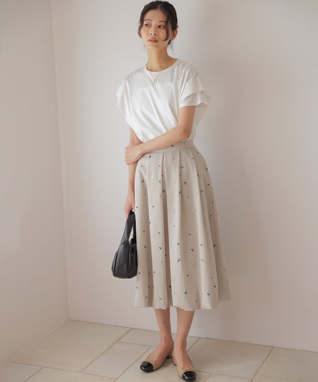 組曲 【WEB限定】ミニフラワーエンブロイダリー スカート ベージュ系7