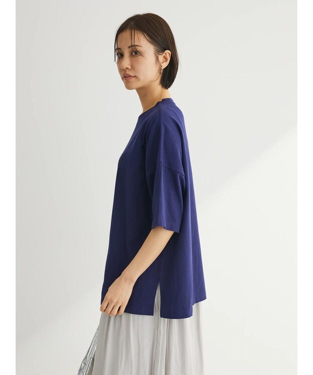 Green Parks シンプルフェミニンロゴチュニック Navy