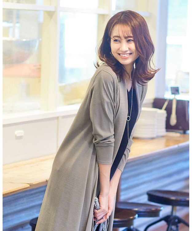 Tiaclasse L 【洗える】さらりと肌離れの良いフレンチスリーブニットチュニック ブラック