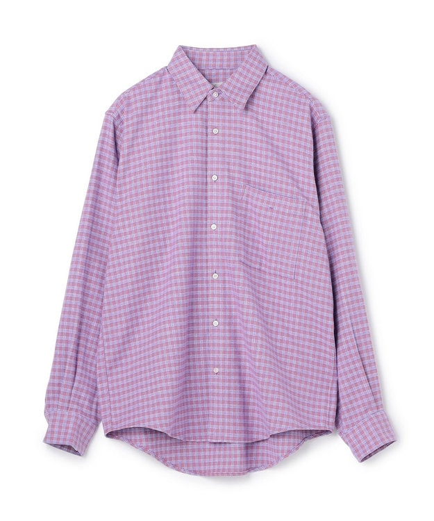 UNFILO MENS 【男女兼用】クリーンチェック ネルシャツ ワインチェック