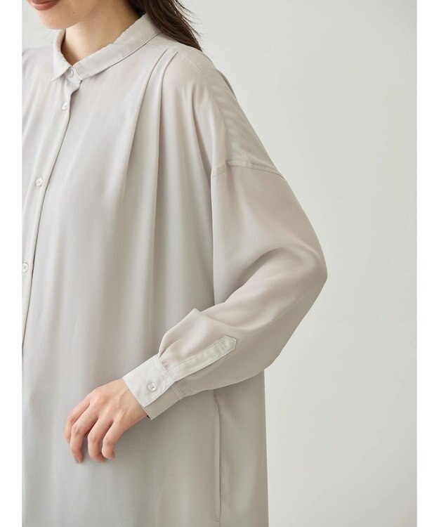 AMERICAN HOLIC ジョーゼットバックプリーツワンピース Light Gray