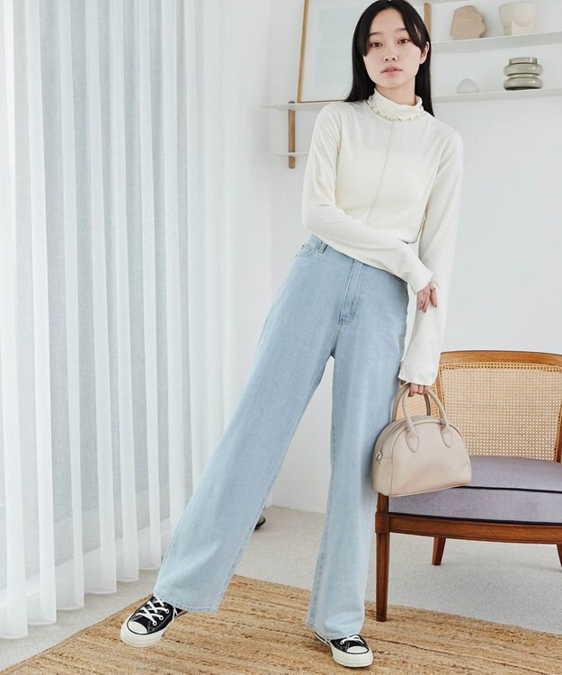 WEGO ソフトタッチカラーリブロンT オフホワイト