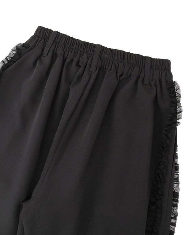 Green Parks ・ｓｗｉｎｇ　ｂｙ　サイドフリルワイドパンツ Black