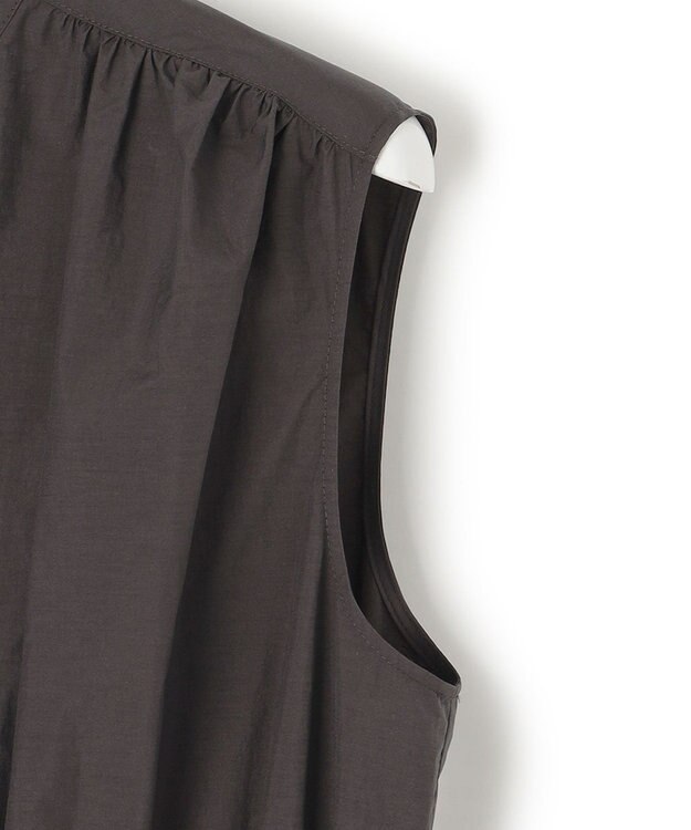 23区 【洗える/撥水加工】ナイロンコットンタフタ ウエストシャーリング ワンピース ダークブラウン系