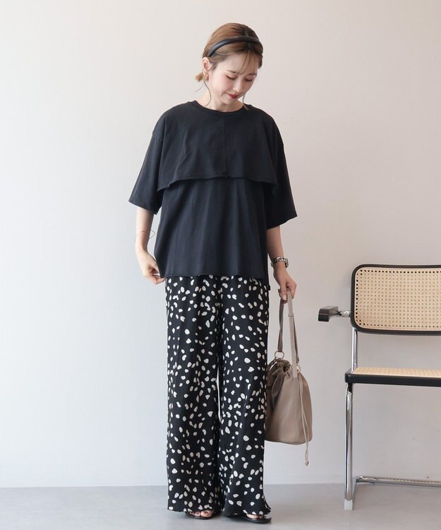AMERICAN HOLIC レイヤード風加工Ｔシャツ Black