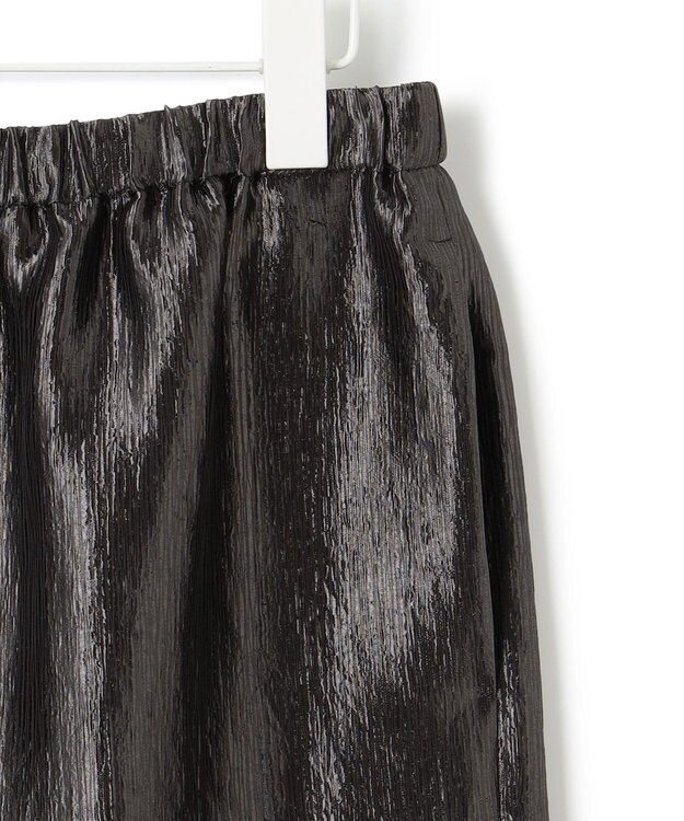 ICB 【洗える】 ブライトカールマイヤー ワイドストレートパンツ チャコールグレー系