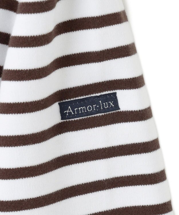 23区 【洗える】Armor-lux ボーダー カットソー オフ×ブラウン