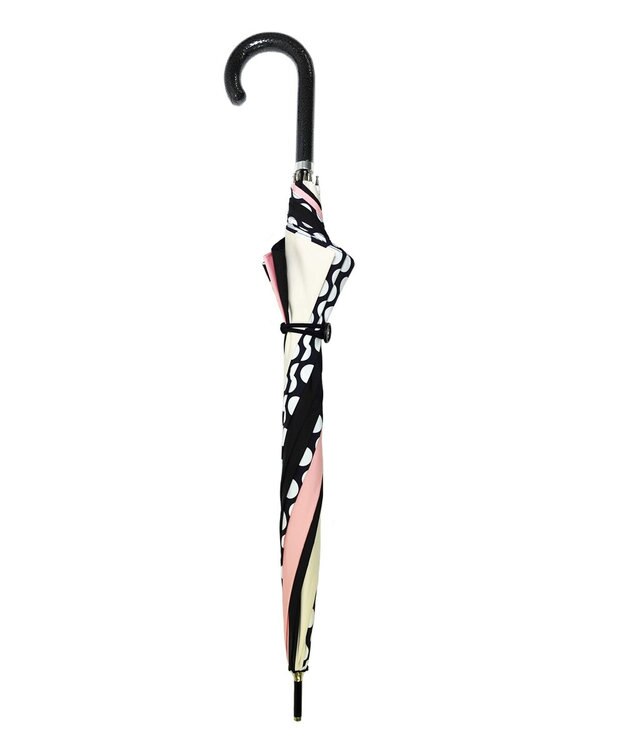 +RING レディース向け プラスリング 長傘 60cm BLK/PNK T1348 黒