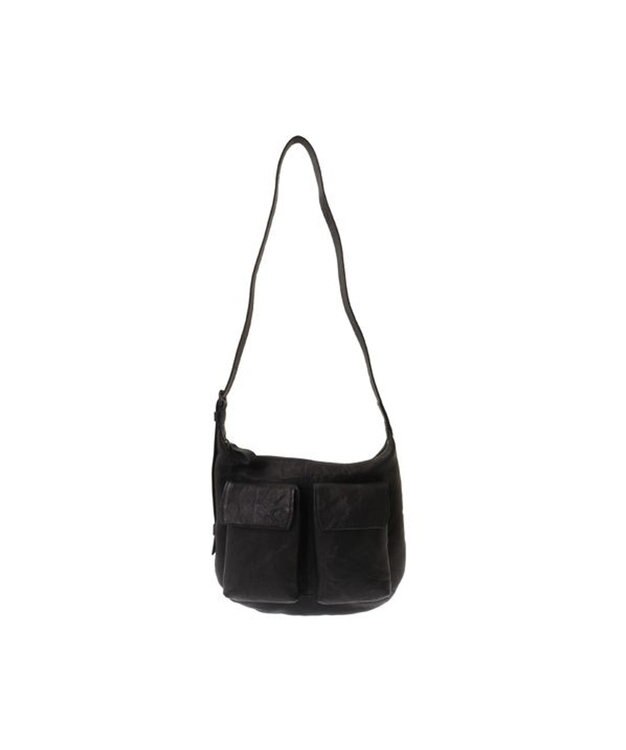 genten ゴートシュリンク ショルダーバッグ小 クロ