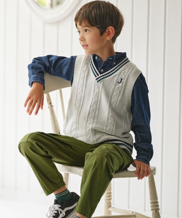 J.PRESS KIDS 【140-170cm】コットンツイル カーゴパンツ カーキ系