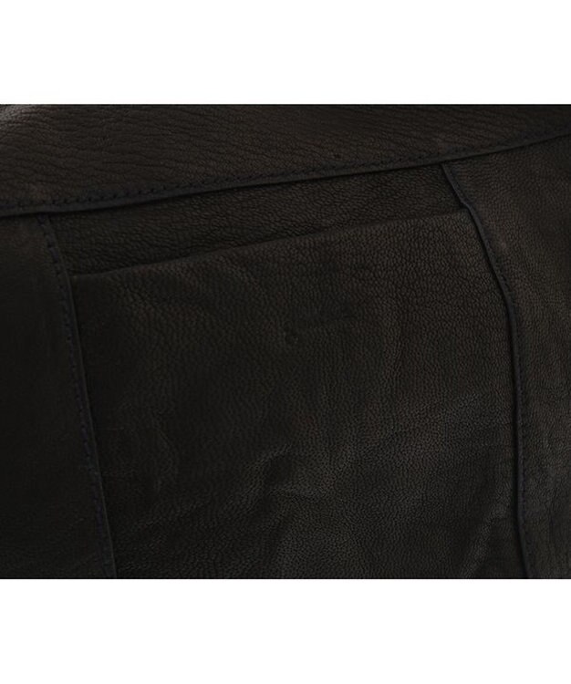 genten ゴートシュリンク ショルダーバッグ小 クロ