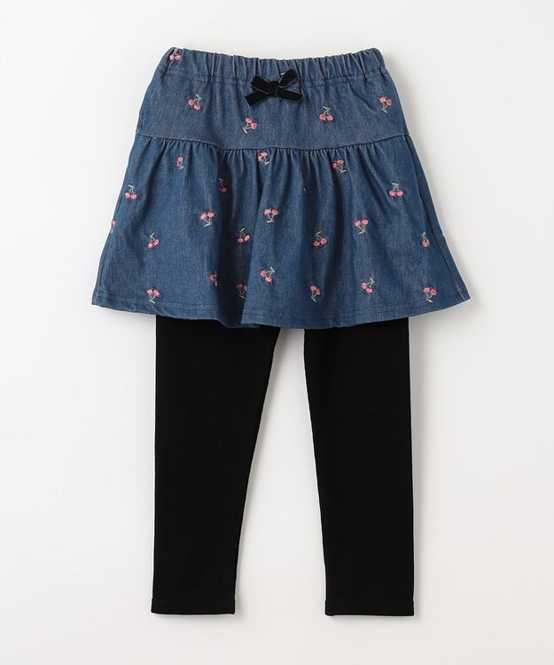 ANY KIDS デニムスカッツ ブルー×ブラック