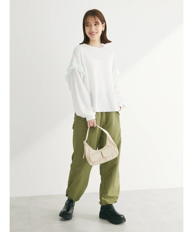 Green Parks ・Ｄｏｕｂｌｅ　Ｆｌａｇｓ　ワッフルカラーｓｔロンＴＥＥ Off White