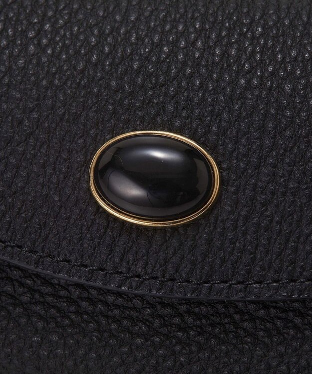 TOPKAPI 【TOPKAPI】gemdrops ジェムドロップ ミニエンボスレザー 天然石 三つ折り 財布 ブラック