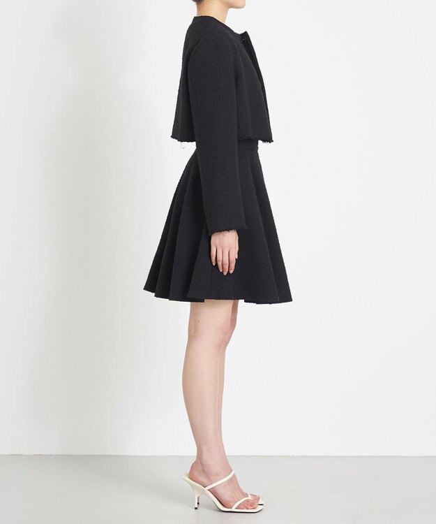 NAVE 【Nave】ストライプツィード クロップドジャケット ブラック系