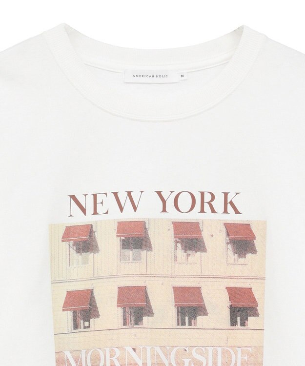 AMERICAN HOLIC ロゴ＆フォトプリントTシャツ Off White
