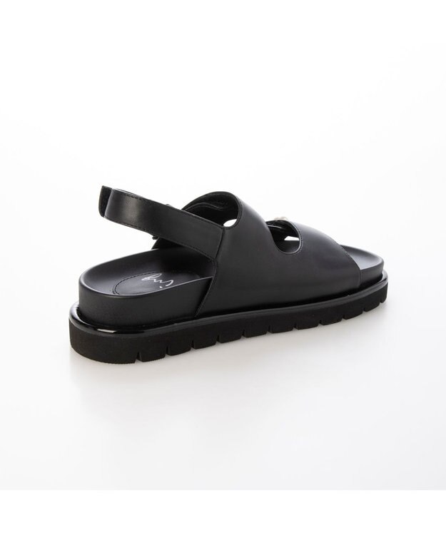 ing <ing>パールモチーフフッドベッドサンダル ブラック