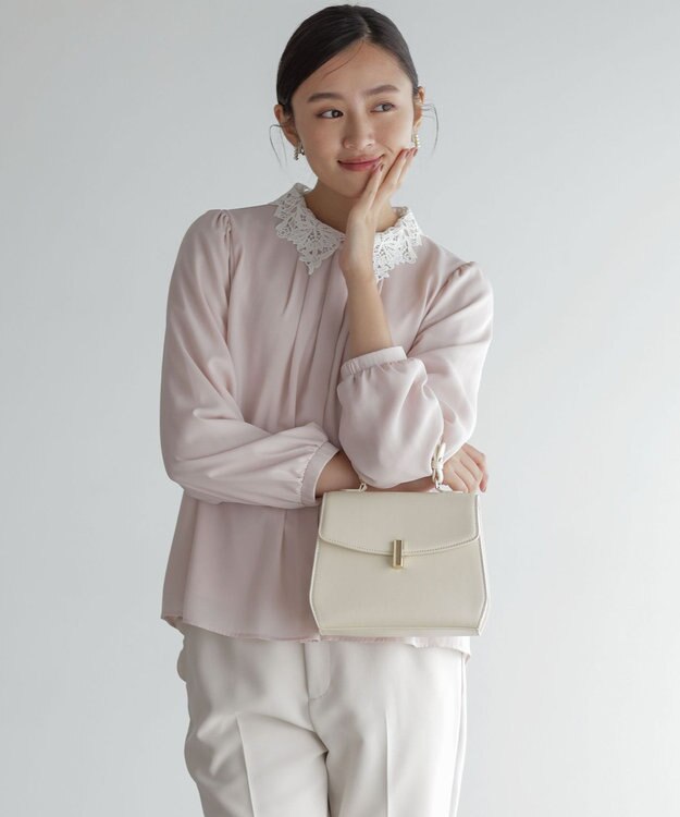 組曲 【加藤ローサさん着用】トップハンドル ハンドバッグ アイボリー系