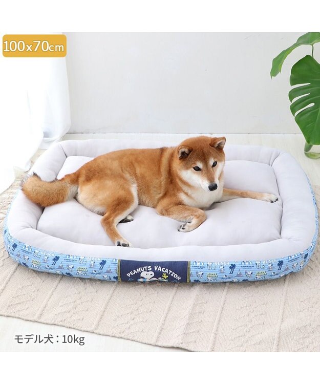 PET PARADISE スヌーピー クールカドラー 角型《バケーション柄》 大型犬 100×70cm LL バケーション柄
