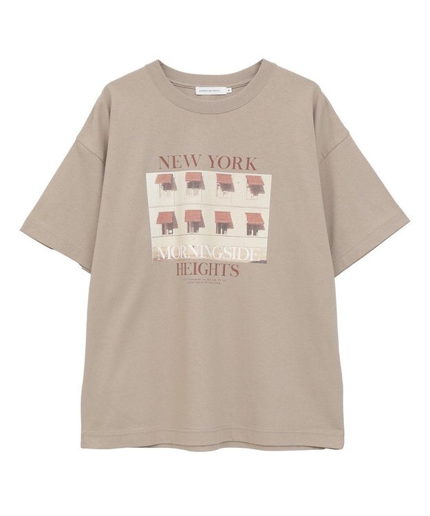 AMERICAN HOLIC ロゴ＆フォトプリントTシャツ Beige