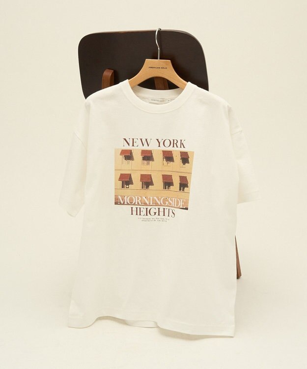AMERICAN HOLIC ロゴ＆フォトプリントTシャツ Off White