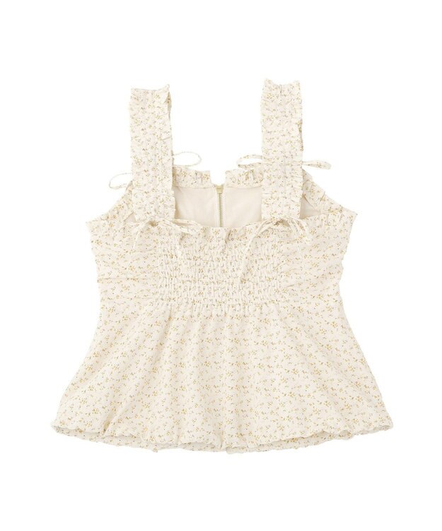 earth music&ecology フラワーペプラムビスチェ Ivory