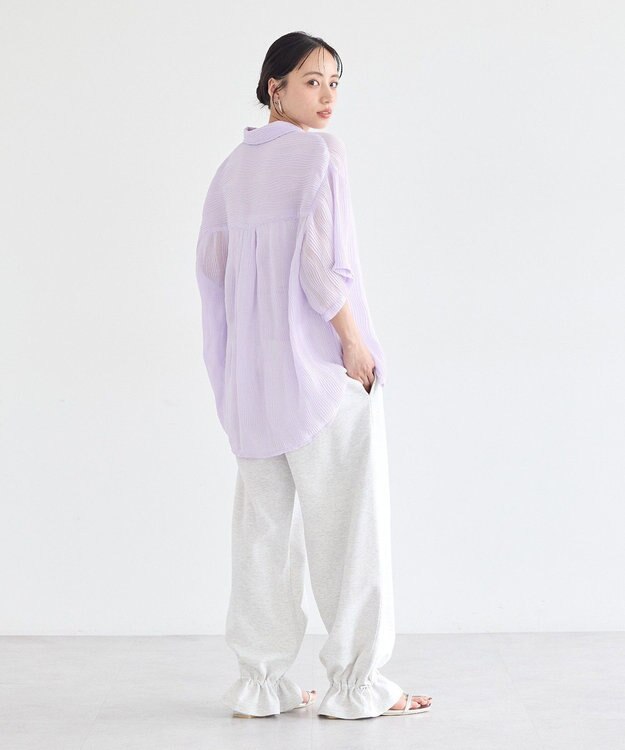 earth music&ecology ランダムプリーツシャツ Lilac