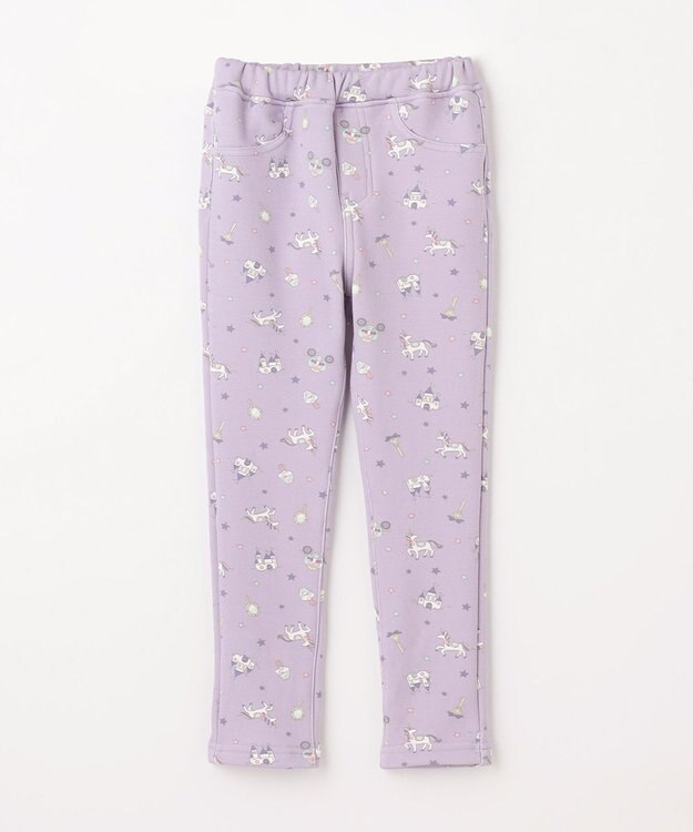 ANY KIDS 7days 裏シャギー 総柄 パンツ ラベンダー系ユニコーン柄