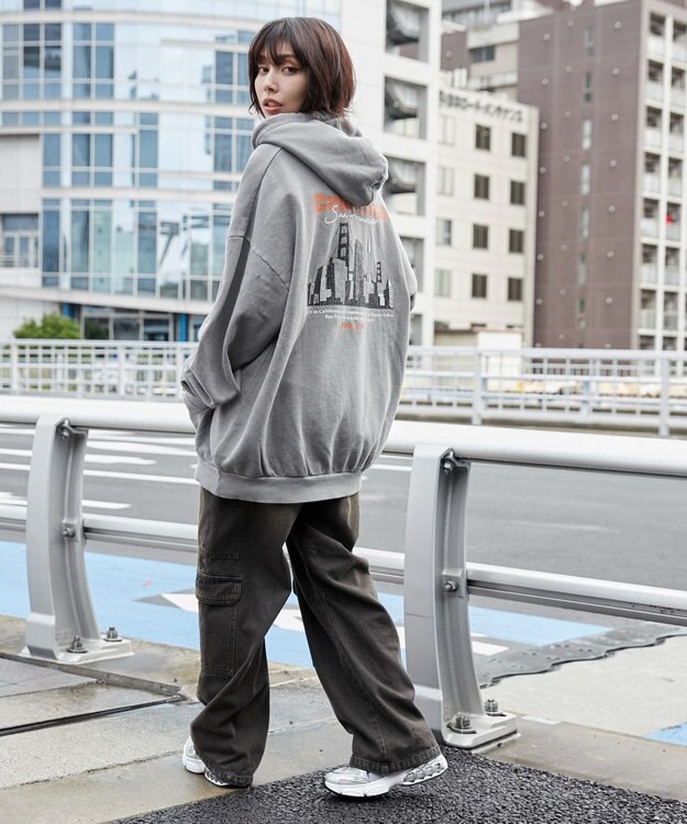 WEGO 【ユニセックス着用ITEM】ピグメントグラフィックプルパーカー 柄4