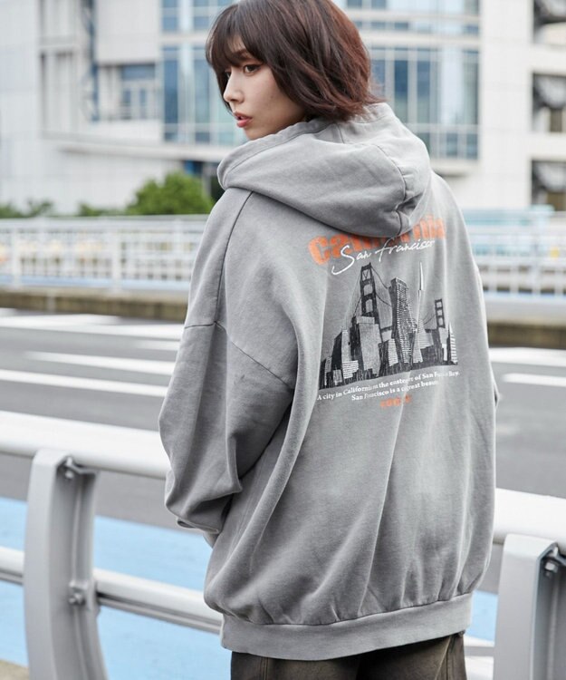 WEGO 【ユニセックス着用ITEM】ピグメントグラフィックプルパーカー 柄4