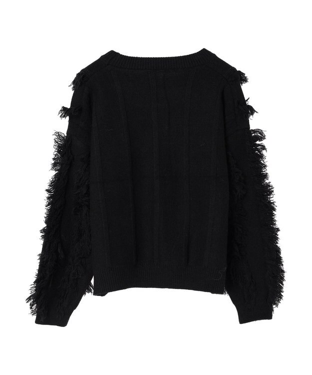 CRAFT STANDARD BOUTIQUE ボリュームフリンジニットプルオーバー Black