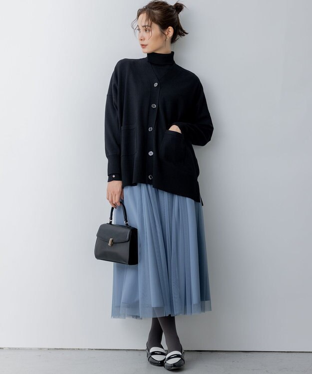 組曲 ビックシルエット カーディガン ブラック系