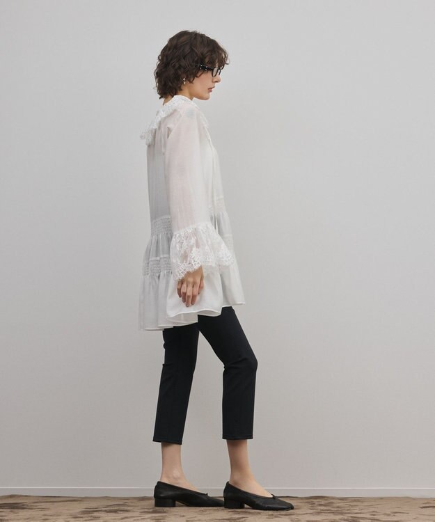GRACE CONTINENTAL レースカラーチュニックブラウス ホワイト