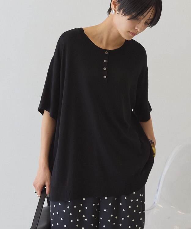 AMERICAN HOLIC 【前後2WAY】ポンチョニット Black