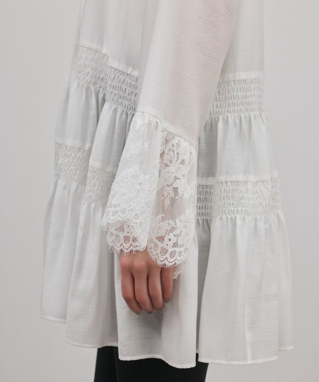 GRACE CONTINENTAL レースカラーチュニックブラウス ホワイト