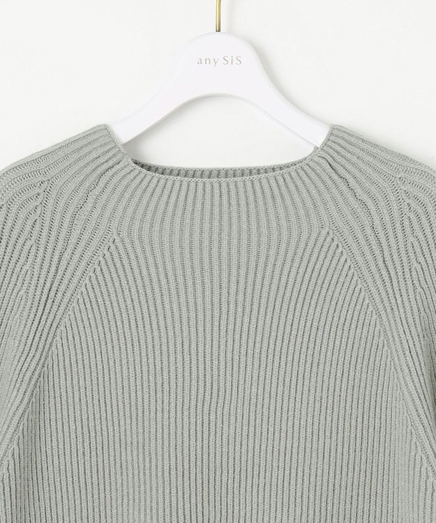 ANY SIS 【大人百花掲載 ヨンアさん着用】冬のシャルマン ラグランスリーブ ニット ミント